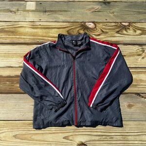 STARTER Men's Charcoal and Crimson Windbreaker